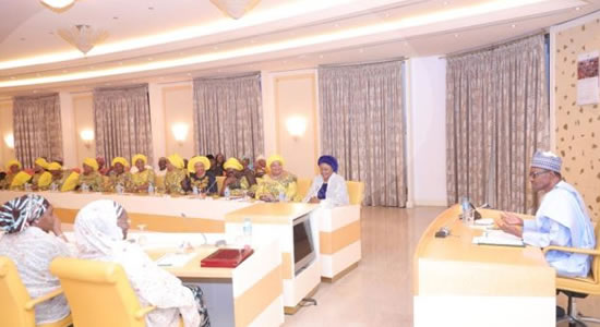 President Muhammadu Buhari meets With Governors Wives For The First Time