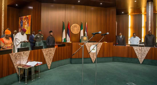 President Buhari Swears In Four New Permanent Secretaries